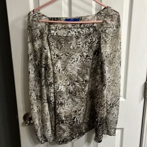Snake print, long sleeve blouse